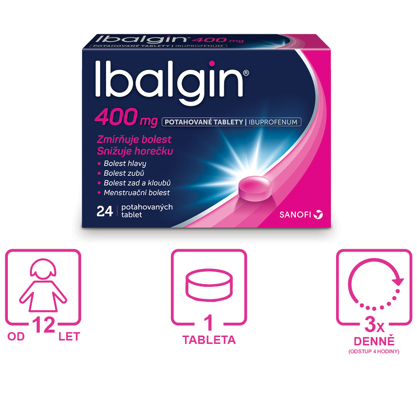 Obrázek IBALGIN 400 mg 24 potahovaných tablet (8)