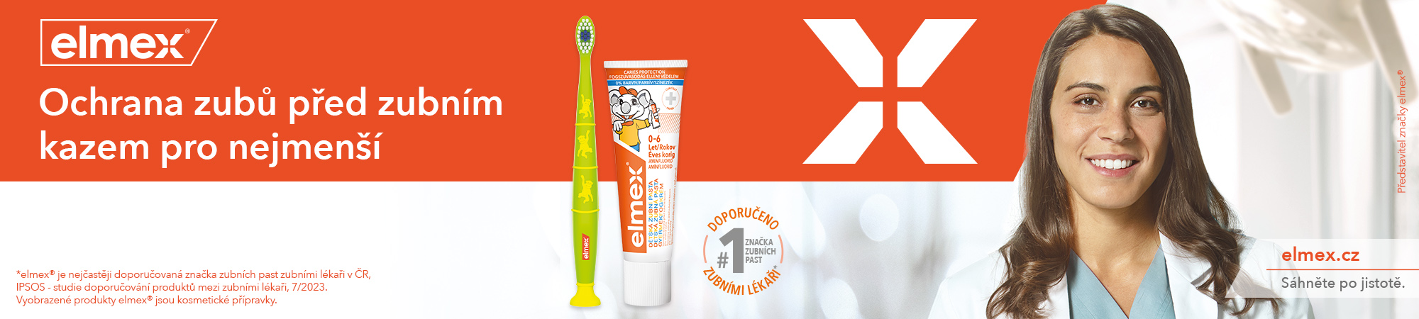 Obrázek ELMEX Zubní kartáček dětský cvičný 0-3 roky + Zubní pasta 9,4 ml