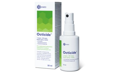 Obrázek ENEO Octicide 1 mg/g + 20 mg/g kožní sprej, roztok 250 ml