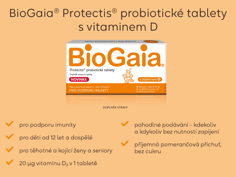 Obrázek BIOGAIA Protectis probiotické tablety s vitaminem D 30 tablet (5)