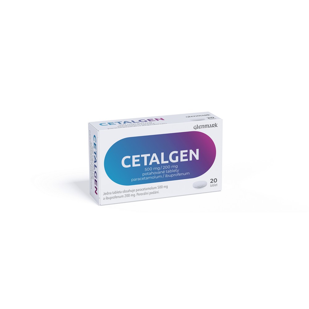 Obrázek CETALGEN 500 mg / 200 mg 20 potahovaných tablet