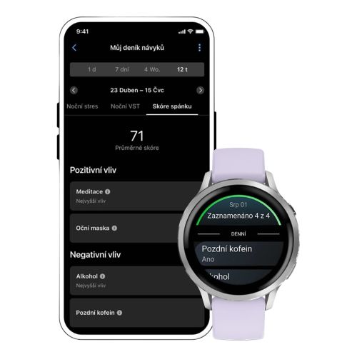 Obrázek GARMIN Venu 4 - 41&nbsp;mm Silver/Periwinkle chytré hodinky (6)