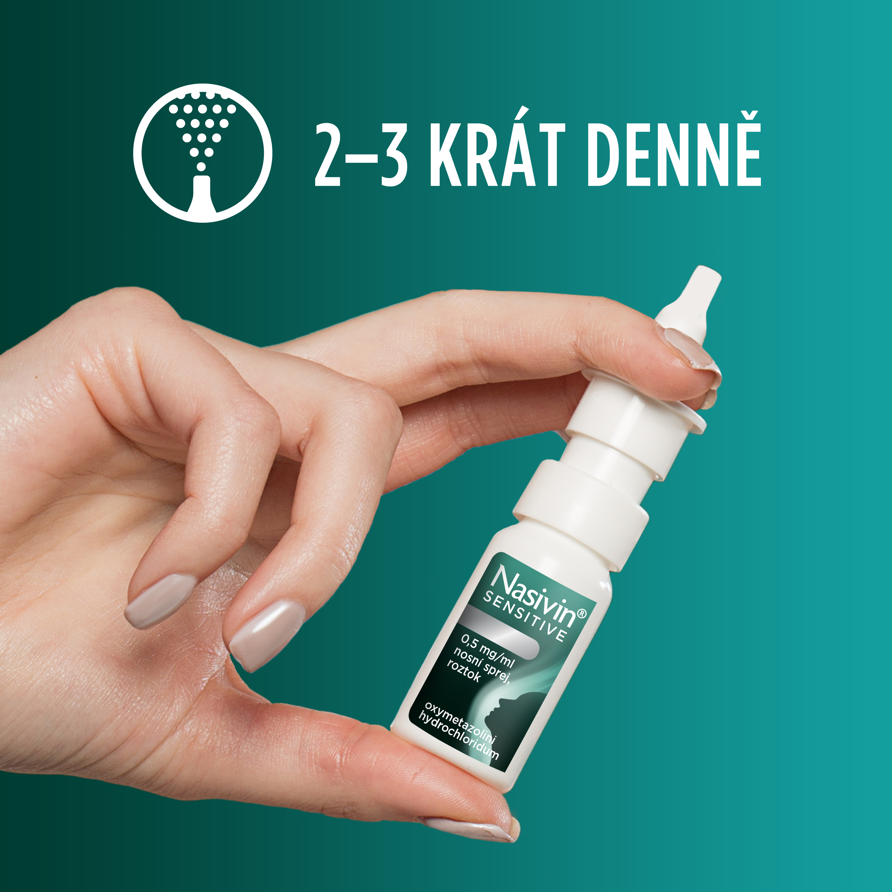 Obrázek NASIVIN® Sensitive 0,5 mg/ml nosní sprej, roztok 10 ml (8)