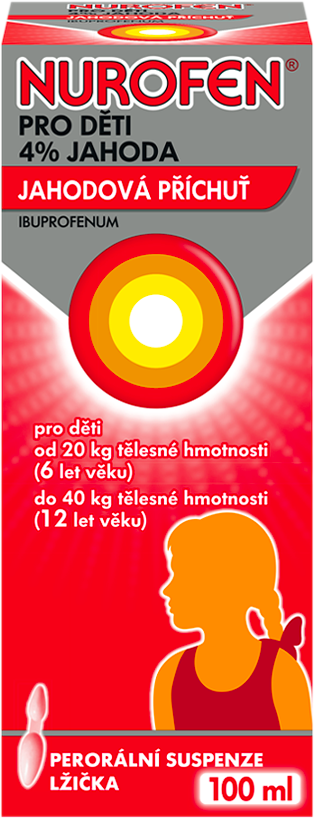 Obrázek NUROFEN Pro děti 4% jahoda suspenze 40 mg/ml 100 ml (2)