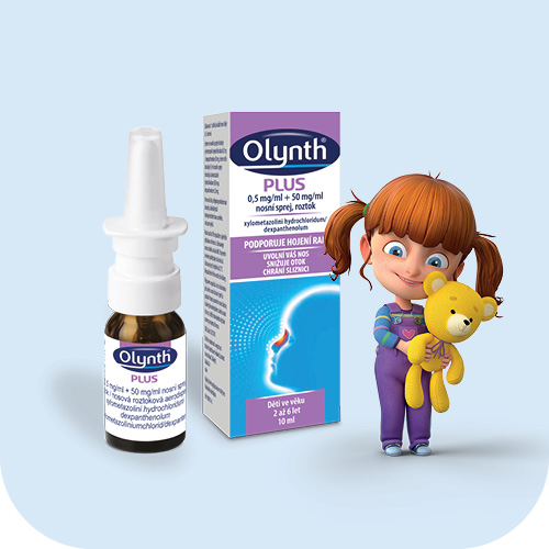 Obrázek OLYNTH® Plus 0,5 mg/ml + 50 mg/ml nosní sprej, roztok pro děti od 2 let