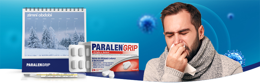 Obrázek PARALEN GRIP Chřipka a bolest 500 mg 24 potahovaných tablet (10)