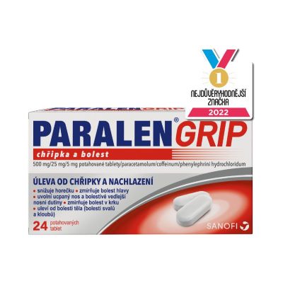 Obrázek PARALEN GRIP Chřipka a bolest 500 mg 24 potahovaných tablet (7)