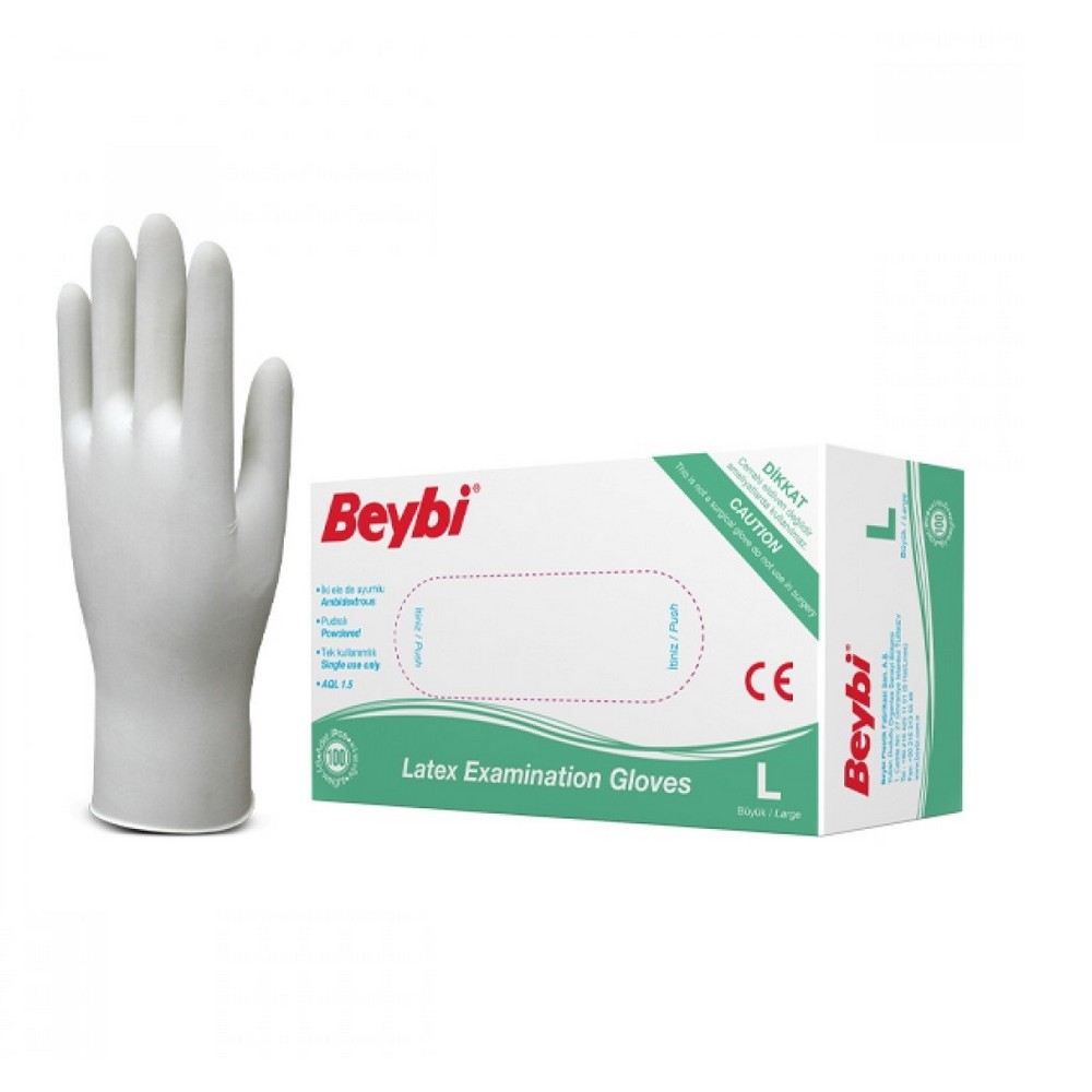 Obrázek BEYBI Latexové rukavice velikost L 100 kusů