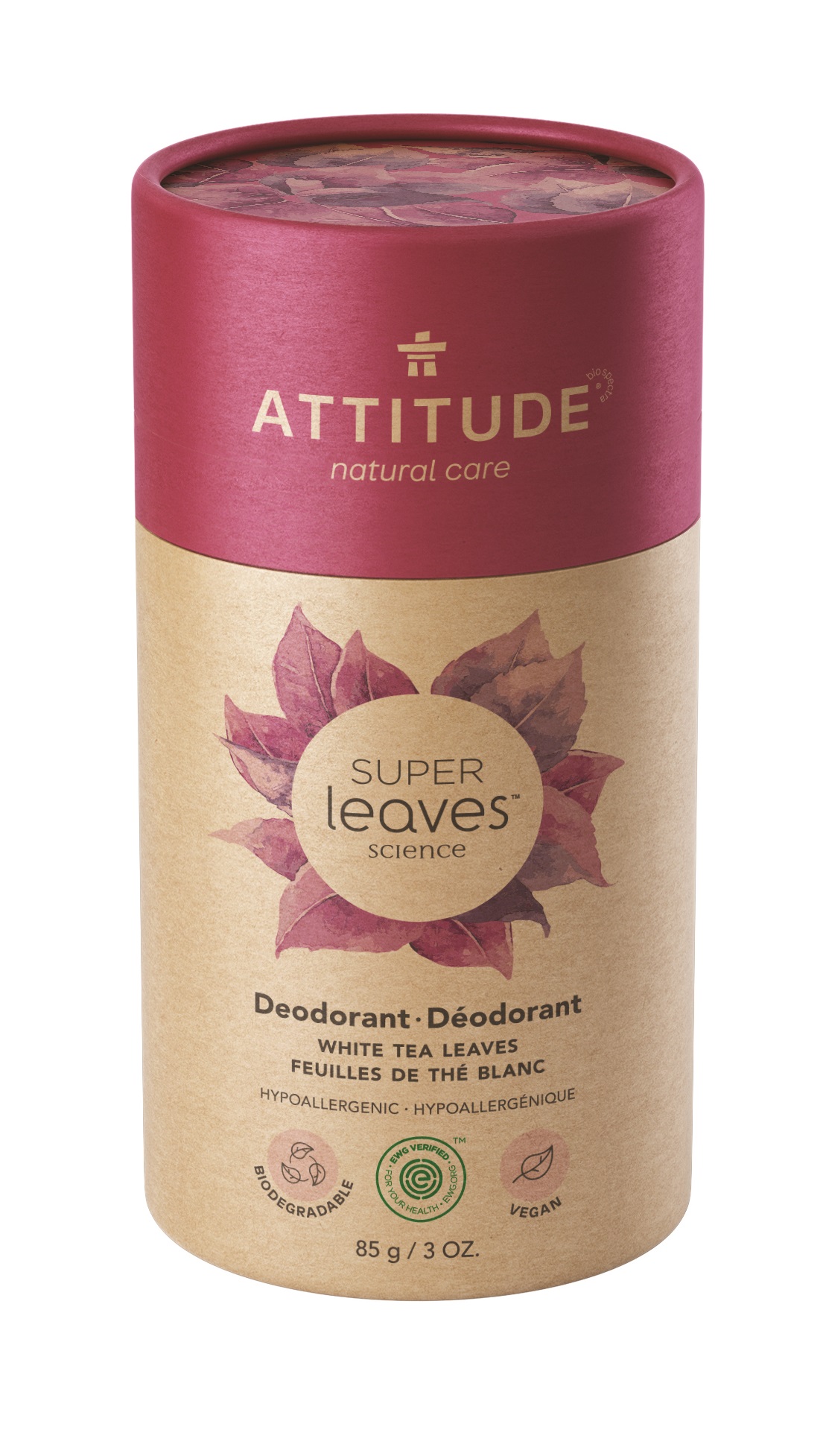 Obrázek ATTITUDE Přírodní tuhý deodorant Super leaves Listy bílého čaje  85 g