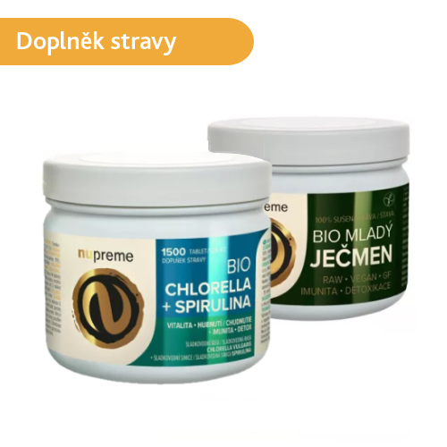 Nupreme - Spirulina, Chlorella, Mladý jačmeň
