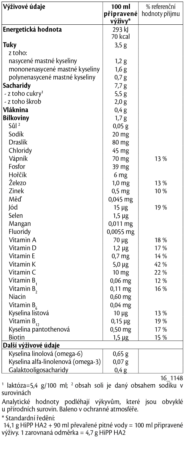 Obr&aacute;zek HiPP HA 2 Combiotik Pokračovac&iacute; kojeneck&eacute; ml&eacute;ko od 6.měs&iacute;ce 500 g