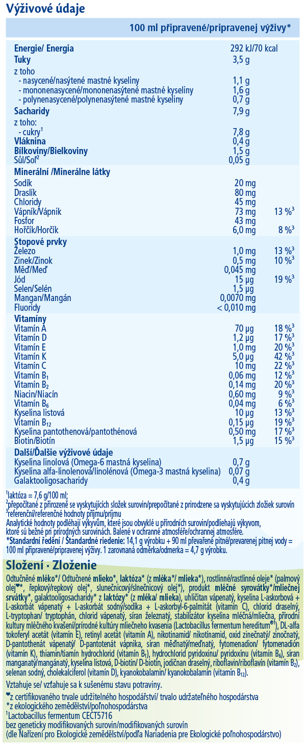 Obr&aacute;zek HiPP 2 BIO Combiotic&reg; Pokračovac&iacute; ml&eacute;čn&aacute; kojeneck&aacute; v&yacute;živa 600 g