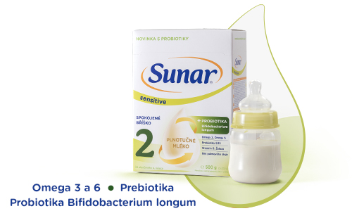 Obrázek SUNAR Sensitive 1 počáteční kojenecké mléko 0-6m 500 g (4)