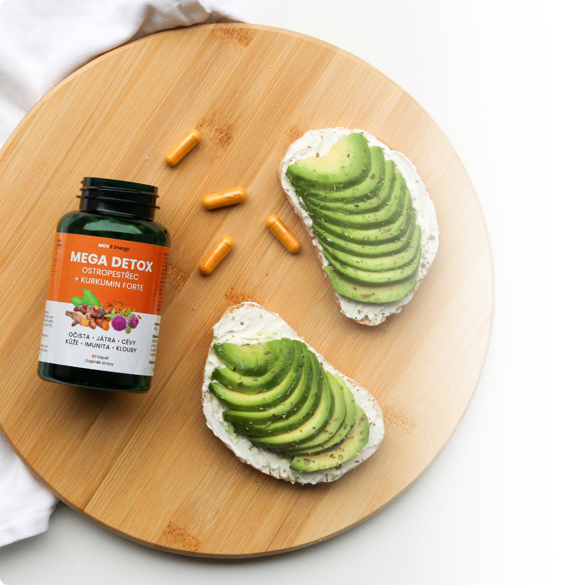 Obrázek MOVIT ENERGY Mega detox Ostropestřec a Kurkumin forte 60 veganských kapslí (7)