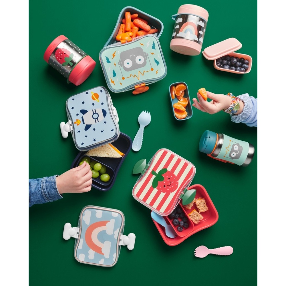 Obr&aacute;zek SKIP HOP Spark style termoska na j&iacute;dlo se lžičkou/vidličkou jahoda od 3 let 325 ml