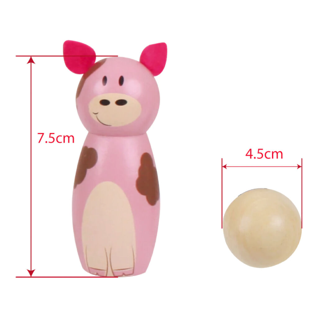 Obr&aacute;zek BIGJIGS Toys dřevěn&eacute; kuželky farma