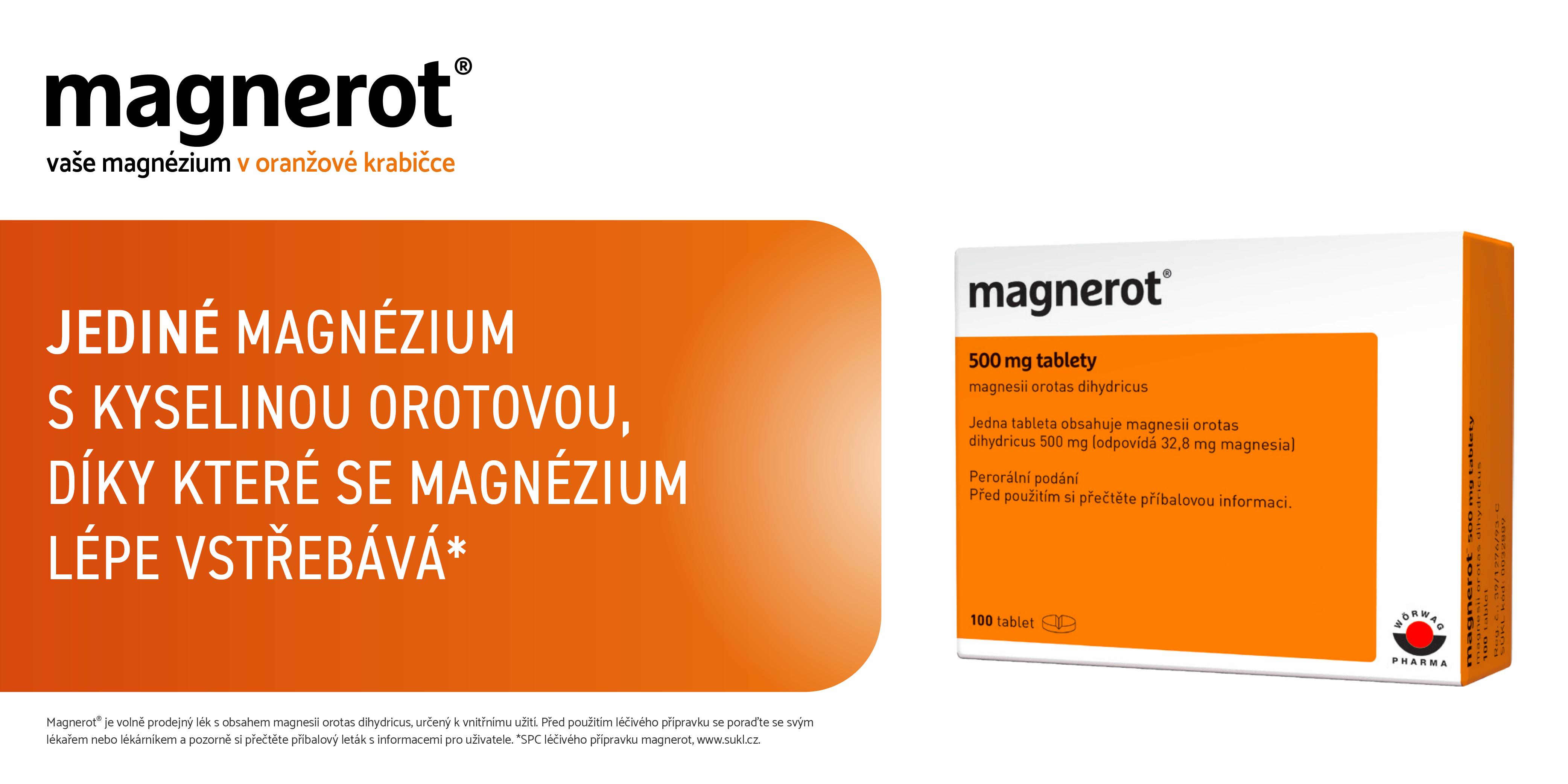 Obrázek MAGNEROT 500 mg 100 tablet