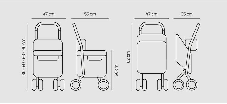 Obr&aacute;zek CARLETT Senior comfort n&aacute;kupn&iacute; ta&scaron;ka na kolečk&aacute;ch tmavě &scaron;ed&aacute; 29l (4)