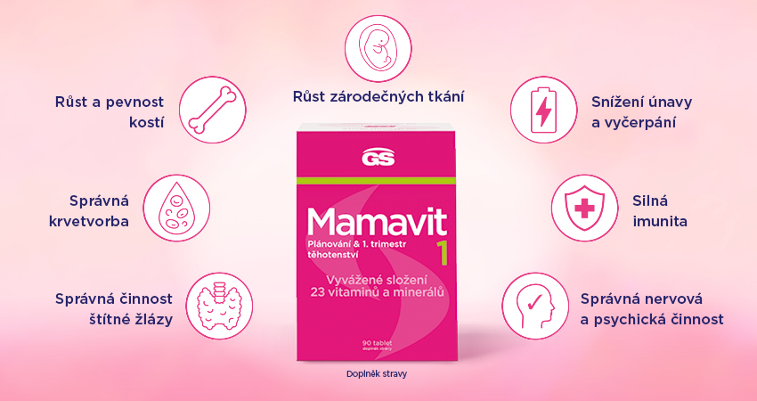 Obrázek GS Mamavit 1 Plánování a 1.trimestr 90 tablet (6)