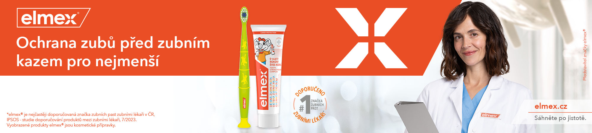 Obrázek ELMEX Zubní kartáček dětský cvičný 0-3 roky + Zubní pasta 9,4 ml