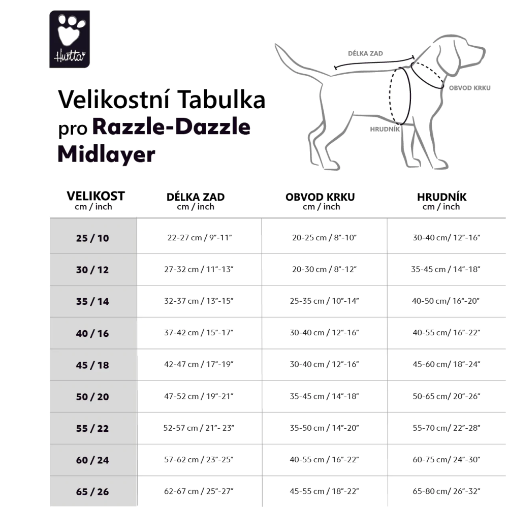 Obrázek HURTTA Razzle-Dazzle Midlayer Obleček mikina pro psy ostružinová 1 ks