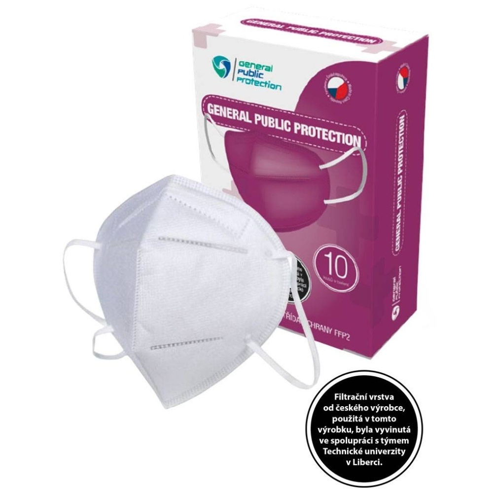 Obr&aacute;zek GENERAL PUBLIC PROTECTION FFP2 NR 10 kusů Jednor&aacute;zov&yacute; ochrann&yacute; respir&aacute;tor