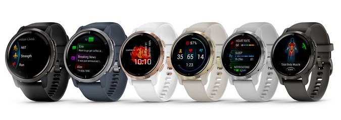 Obr&aacute;zek GARMIN GPS Venu 2S Rose Gold/White Leather Band sportovn&iacute; hodinky