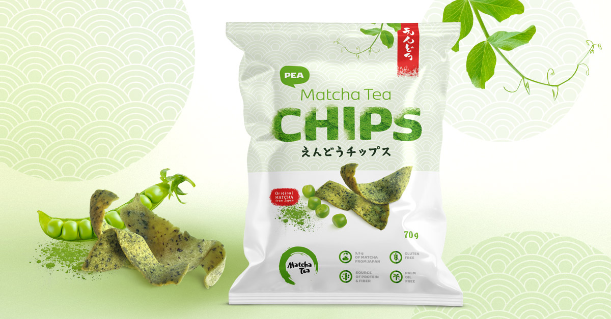 Obr&aacute;zek MATCHA TEA Chips hrachov&eacute; 70 g (2)