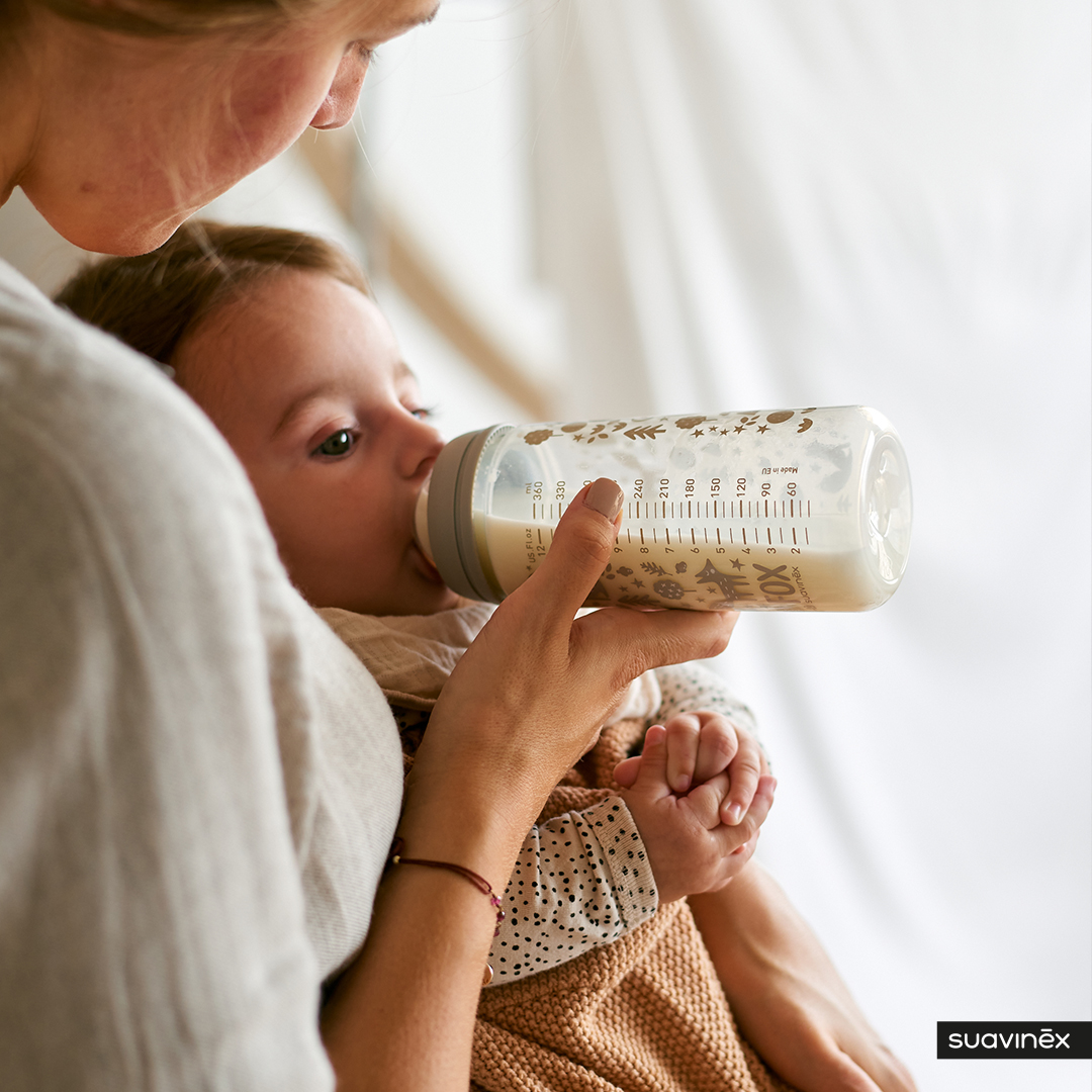 Obr&aacute;zek SUAVINEX Sada l&aacute;hev 270ml + 150ml + dudl&iacute;k celosilikonov&yacute; 0/6m+ klip fox
