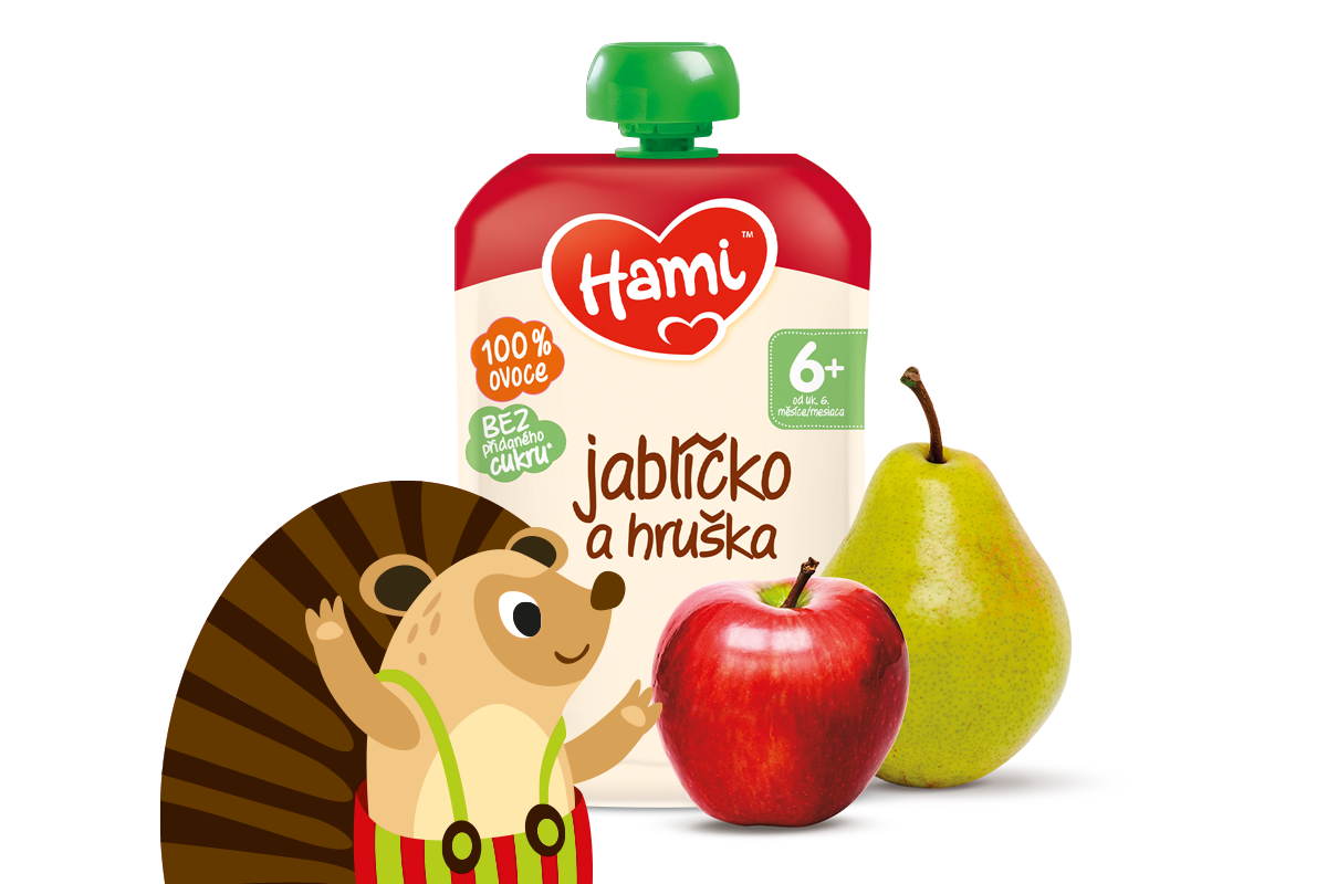 Obr&aacute;zek HAMI Kapsička jabl&iacute;čko a hru&scaron;ka 6m+ 100 g