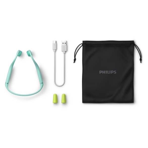 Obr&aacute;zek PHILIPS TAK4607GR/00 otevřen&aacute; bezdr&aacute;tov&aacute; sluch&aacute;tka pro děti v zelen&eacute; barvě (2)