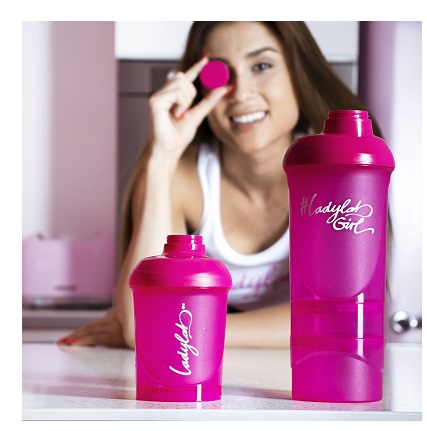 Obr&aacute;zek LADYLAB Shaker XXL 600 ml + 2 z&aacute;sobn&iacute;ky