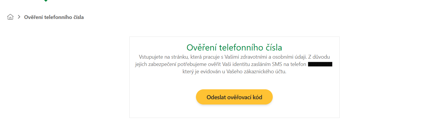 vstup do zdravotní karty v osobním účtu